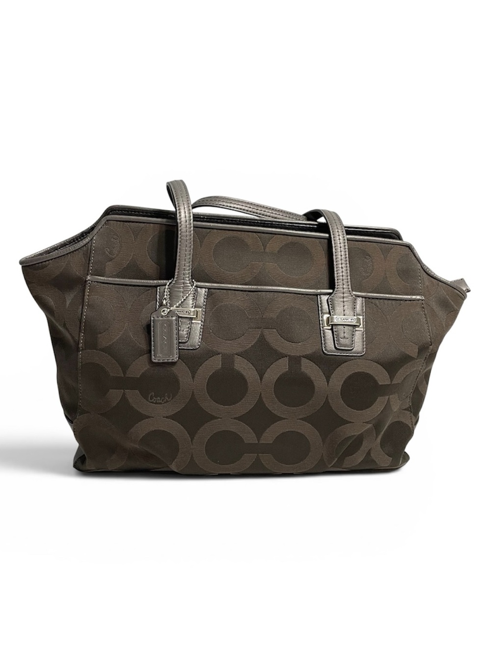 Signature COACH Taylor Op Art Alexis Carry-All Tote Bag F25501